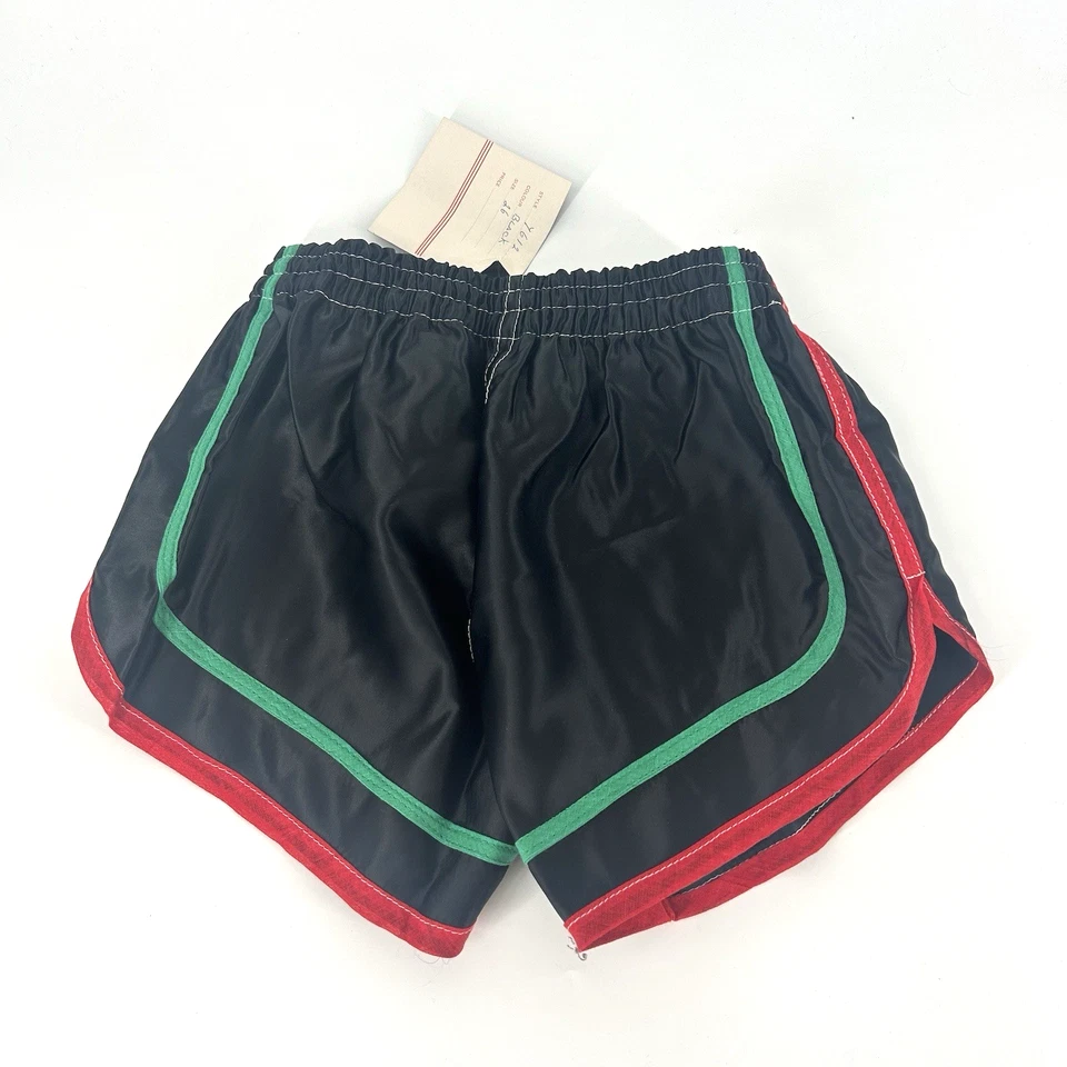 1970s Sports Shorts Vintage Deadstock Black Nylon Made in England Womens S Uk 8 - Image 3 of 4
