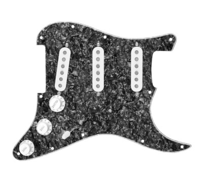 920D Texas Growler 7 Way Toggle Loaded Pickgard Black Peal/Wht for Strat Guitar