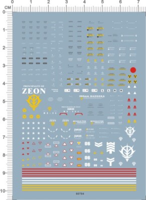 Super Detail HG 1/144 Scale MS-06J ZakuII GDM Figure Model Kit Water Slide Decal