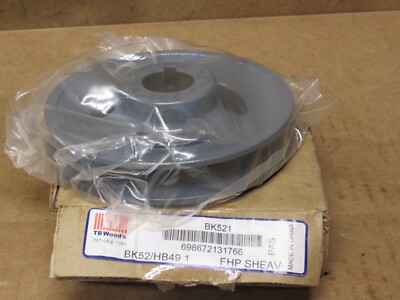 TB Woods BK521 FHP Bored-to-Size V-Belt Sheave, B Belt Section, 1 Groove, 1'' Bor