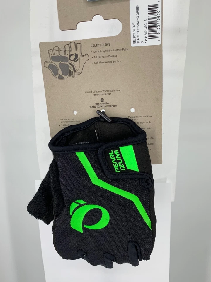 Новый Pearl Izumi мужчин выбрать велосипед перчатки кричащий зеленый / черный маленький - Изображение 2 из 3