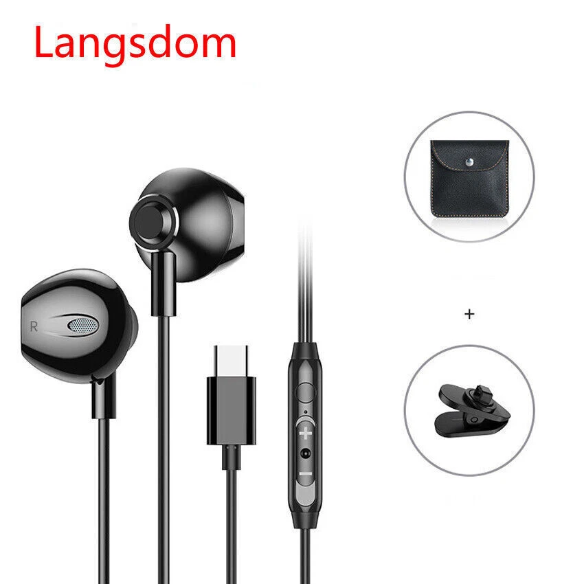 Auriculares Langsdom HIFI Auriculares USB-C Plug Tipo-c Auriculares Control de Volumen Portátil Foto 2 de 4