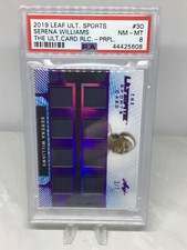 2019 Leaf Ultimate Sports Card Relics #30 Purple 2/7 Serena Williams PSA 8