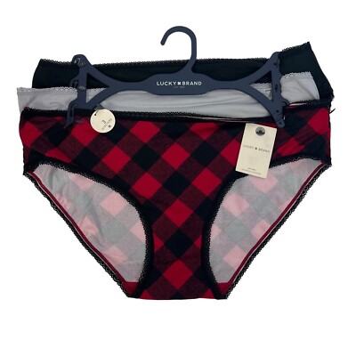 Lucky Brand Women s Panties Sz Medium Pkg/3 Hipsters Multi Colors Tagless
