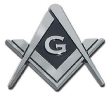 Mason Square and Compass Metal Auto Emblem NEW Car Decal Sticker Masonic
