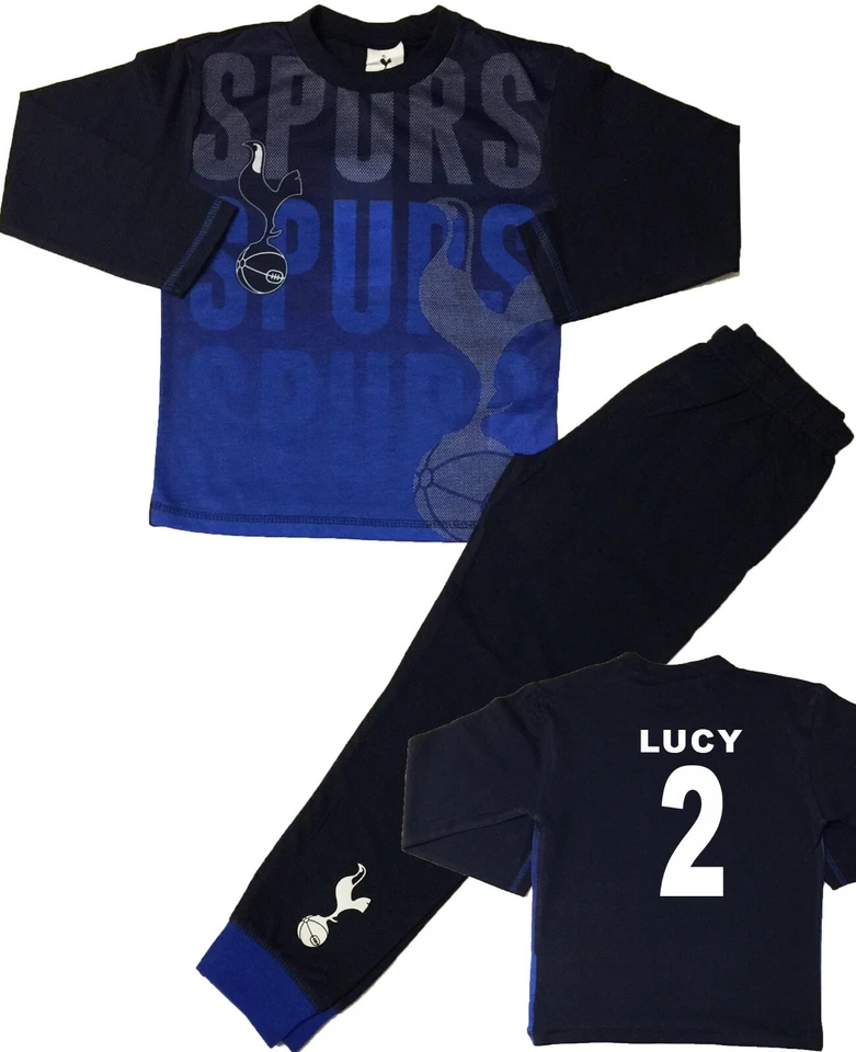 Tottenham Hotspur Boys Pyjamas Football Pjs Ages 4-12 -Personalisation Available