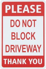 ERLOOD Please Do Not Block The Driveway Thank You No Parking Sign Free Metal Tin