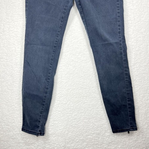 Zara Womens Jeans 4 Blue Biker Pants Zipper Punk Goth Skater Cargo Style Denim - Picture 6 of 12