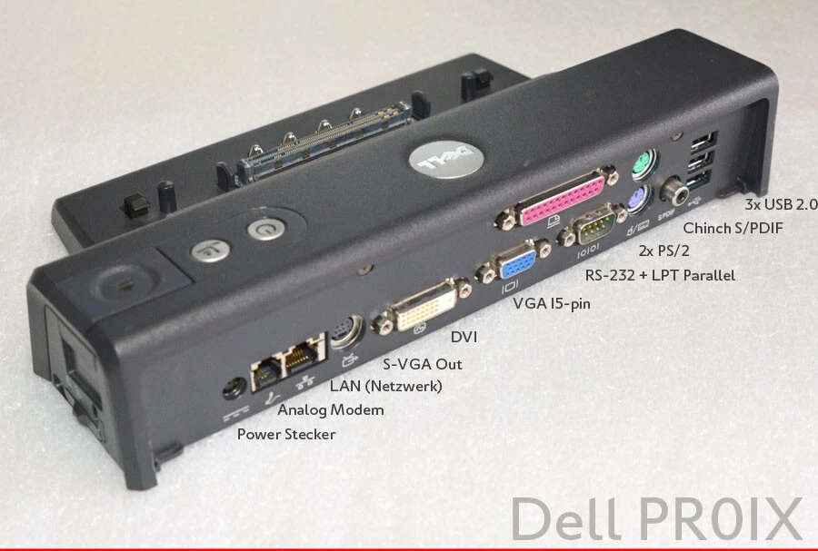 PORT REPLICATOR DOCKING DELL PR01X 07W762 D500 D600 D800 D810 D820 NOTEB. STAND - Bild 3 von 4