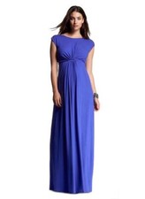 NWT - ISABELLA OLIVER Women's GATHERED DETAIL MATERNITY Blue MAXI DRESS  - 5