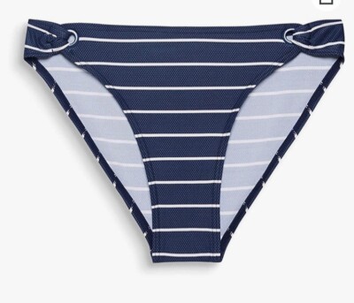 Esprit Damen Strand Bikini Slip blau weiß breite Streifen UK 12 NEU UVP 20£