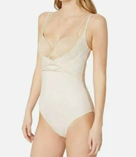 Maidenform Women'S Sexy Lace Wear Your Own Bra Romper Champagne Shimmer/Ivory m