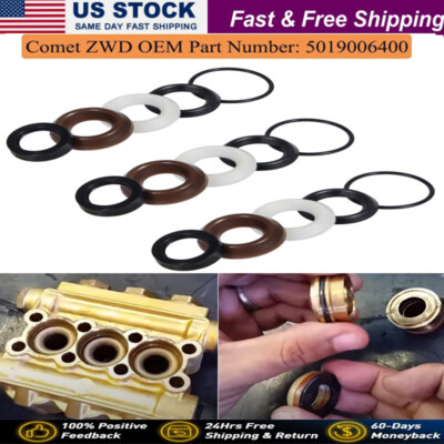 Pressure Washer Seal Kit 5019006400 for Comet Pump ZWD2530G , ZWD4030G, ZWD4040G