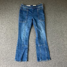 Anthropologie Pilcro Utility High-Rise Cropped Bootcut Pants Womens 27 Blue