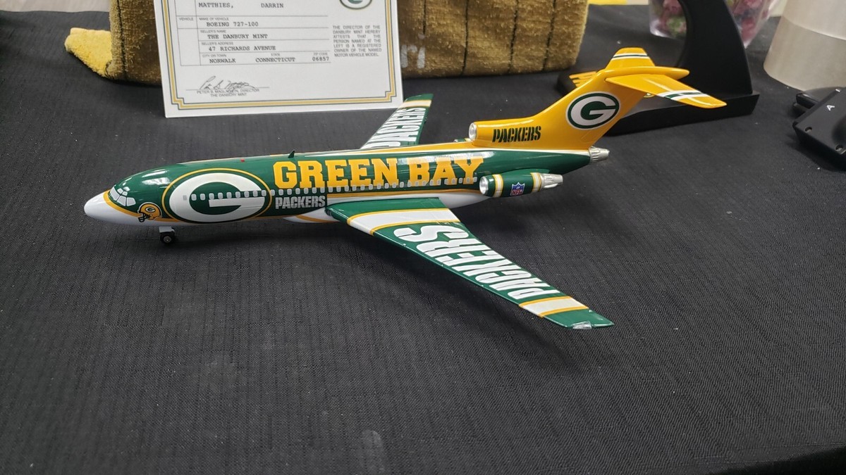 CIB BOEING 727-100 TEAM AIRPLANE GREEN BAY PACKERS REPLICA DANBURY