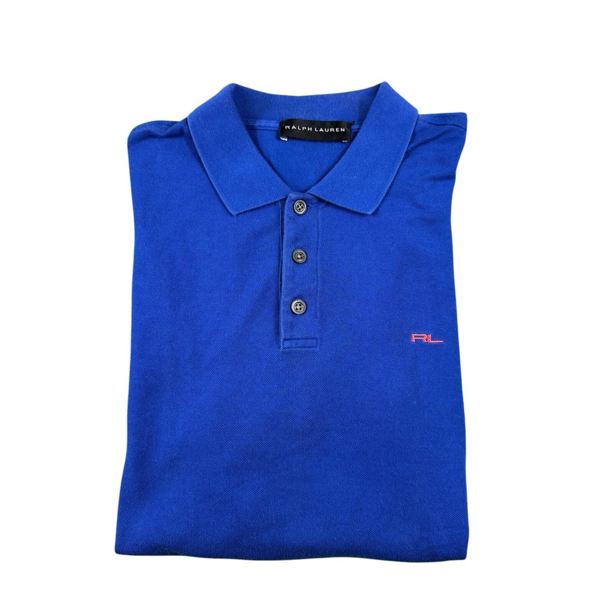 Ralph Lauren Black Label Current Blue Monogram Cotton Mesh Polo