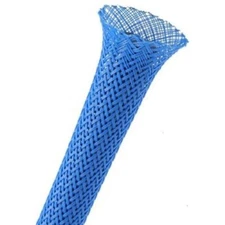 TechFlex PTN0.75NB Flexo PET Expandable Sleeving, 3/4" Diameter - Neon Blue 75'