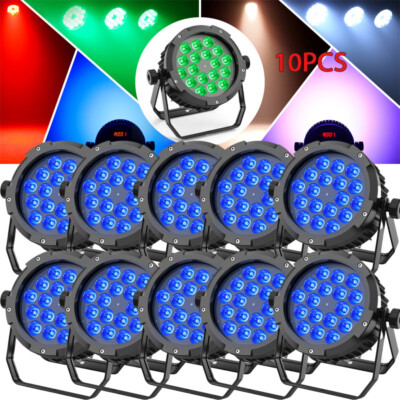 10PCS 270W 6in1 RGBWA+UV LED Par Light DMX Stage DJ Par Can Lights Wash Lighting