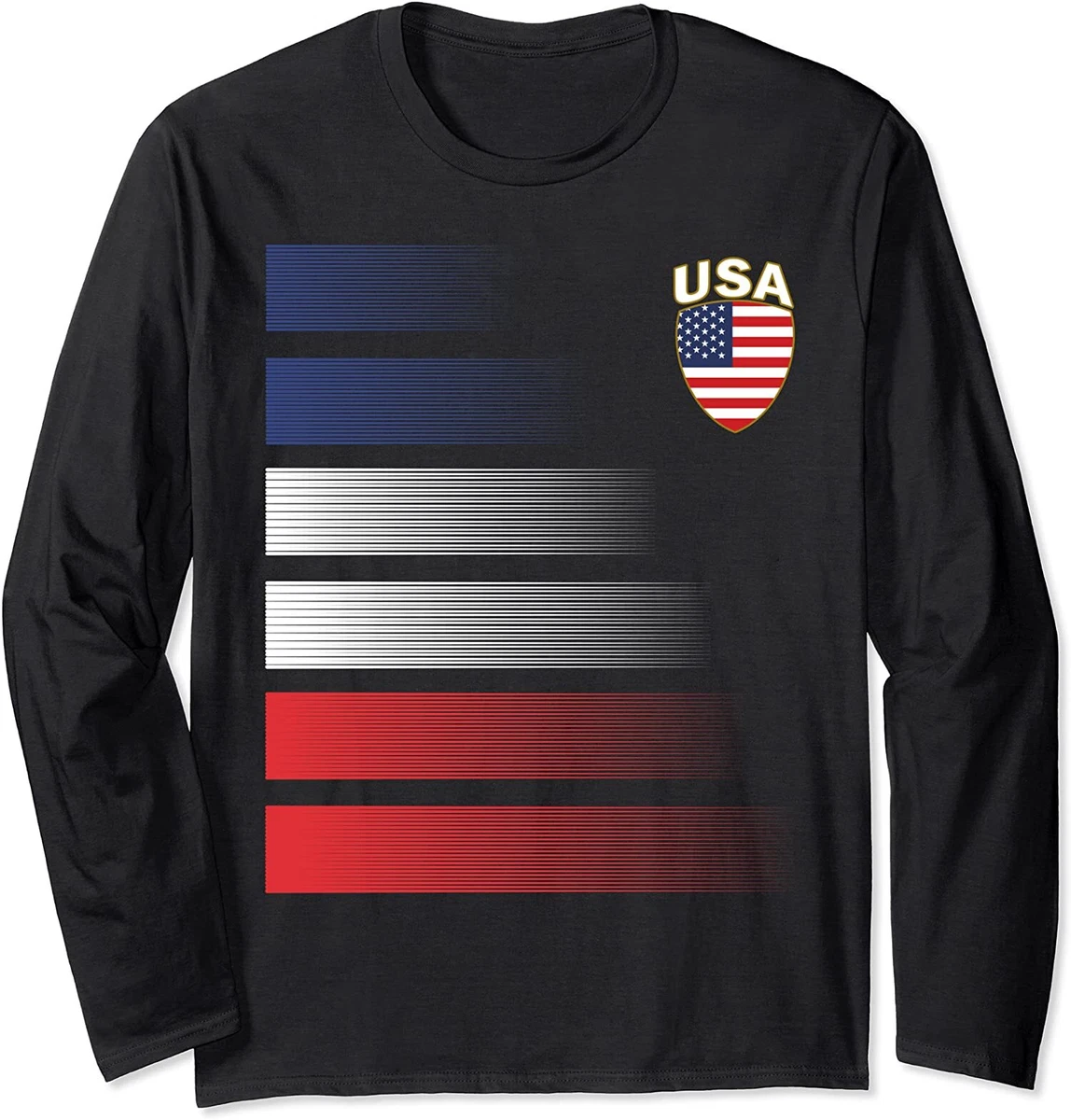 National America Flag USA Jersey Fan Team Soccer Gift Long Sleeve