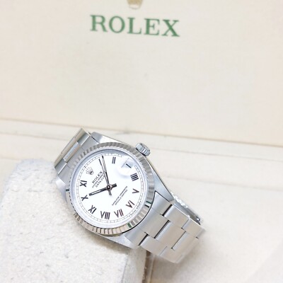 Rolex 31mm Oyster Perpetual White Roman Dial Datejust REF: 68274 (S)