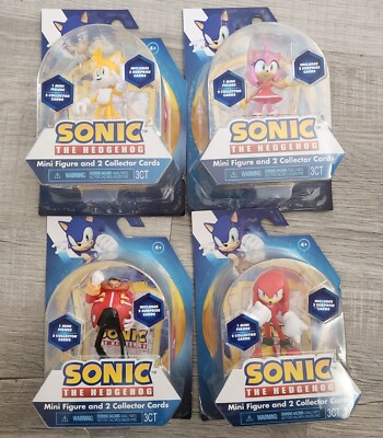 Sonic The Hedgehog Amy, Knuckles, Eggman, & Tails + 2 Collector Cards EACH Sega