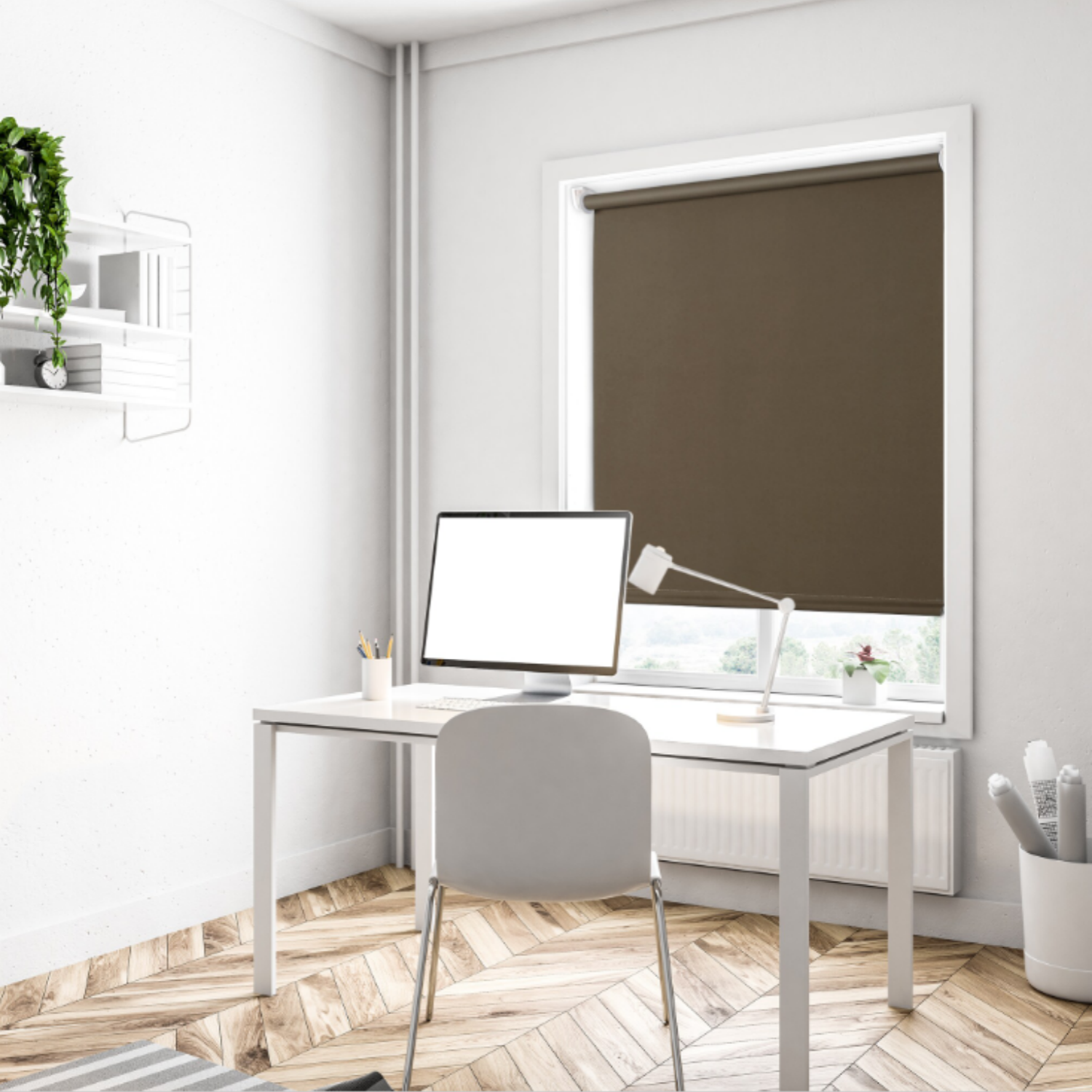 Lot De 2 Stores D'Obscurcissement à Clipser - Sans Perçage - Argent 150 Cm - Réglage Par Corde - Marque HAC24