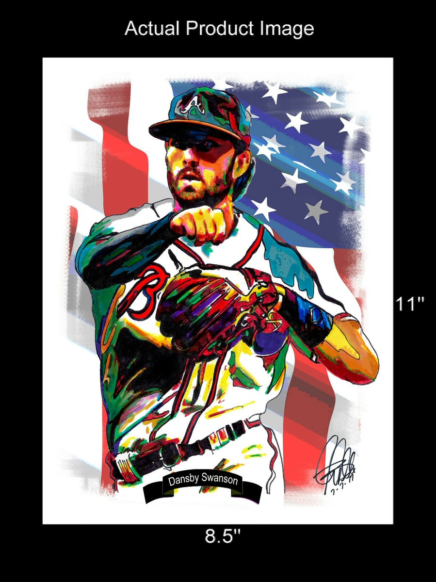 Dansby Swanson Atlanta Braves Baseball Print Poster Wall Art