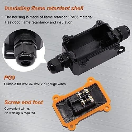 Interruptor de cable en línea impermeable Weideer IP67 ENCENDIDO/APAGADO 20A 250V/16A 125V verde LED... Foto 3 de 4