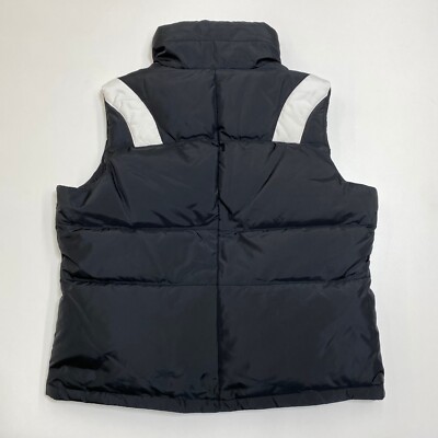DKNY Puffer Vest Womens M Black Full Zip Pockets Lined Down