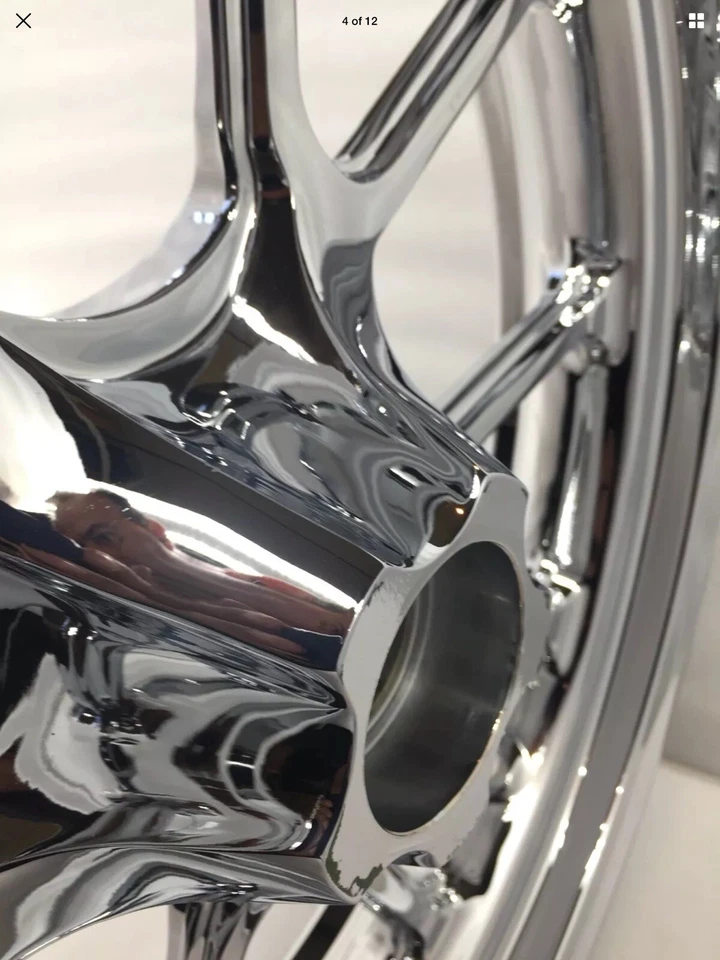 HARLEY SUPER LOW REAR RIM WHEEL OEM 2011 -17 SPORTSTER CUSTOM CHROME EXCHANGE - Image 4 of 4