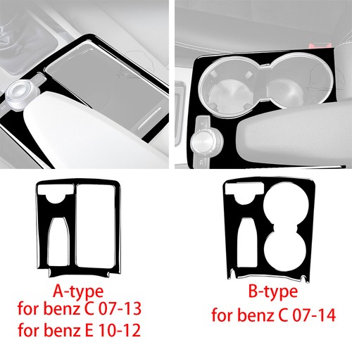 Red Carbon Fiber Water Cup Holder Panel Cover Trim For Benz C Class W204 2007-14 - Foto 2 di 12