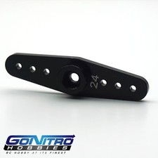 NEW Go Nitro Hobbies 24T Aluminum 2 Way Servo Arm Black Hitec