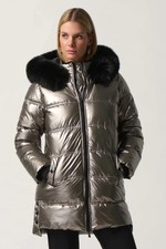 Joseph Ribkoff Pewter Coat Size Small Rrp £345