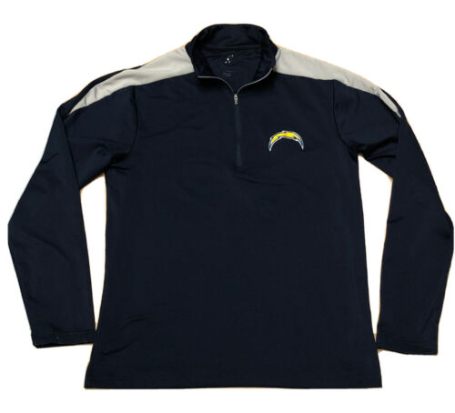 Antigua NFL San Diego Chargers Long Sleeve Pullover Polo Shirt Adult S Navy Blue - Afbeelding 1 van 3
