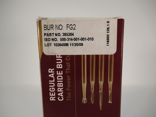DENTSPLY Midwest Carbide Burs FG2 Round 385204 Clinic Pack Box 100 count