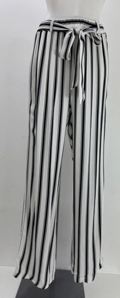 Ladies New Forever Striped Linen Look Belted Trousers Size   10 12 14 16 - Image 3 of 4