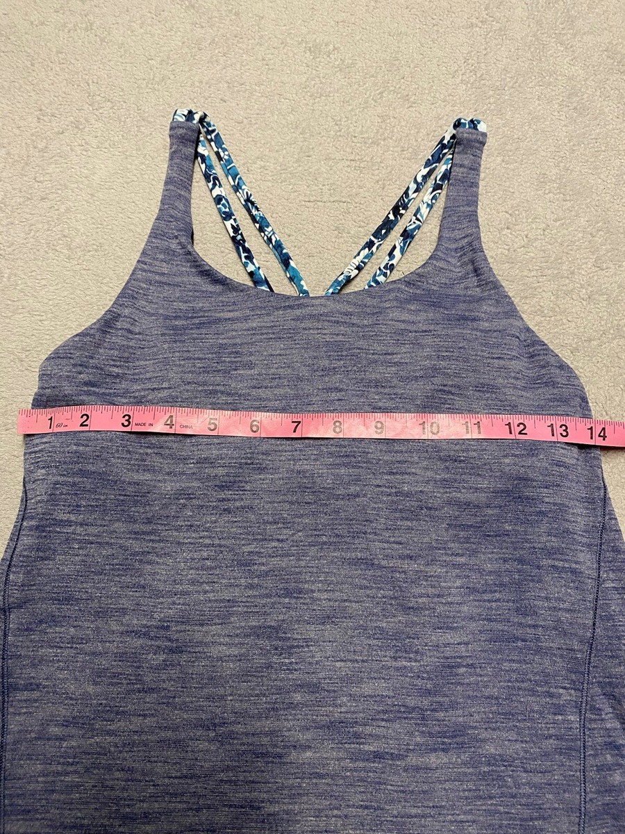 Lululemon Tank Top Womens Size 4 Blue Moment To Movement 2 In 1