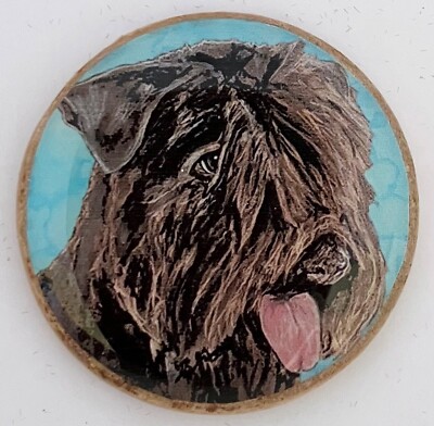 Bouvier des Flandres Dog Original Art Brooch Pin