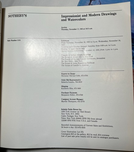Sotheby’s Auction Catalogs x13 Impressionist Modern Paintings Drawings 1983-84 - Bild 18 von 24