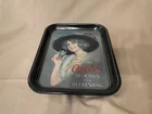 Drink Coca-Cola Delicious and Refreshing 1972 Vintage Metal Green Tray Hat