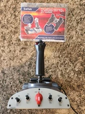 Saitek AV8R-01 USB Joystick PC Dual Throttle Flight Sim Stick Control Aviator