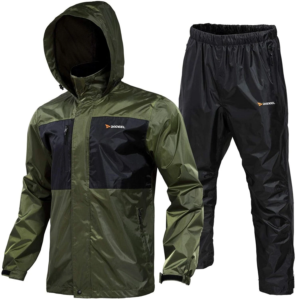 Rodeel Waterproof Fishing Rain Suit for Men (Rain gear Jacket & Trouser  Suit)