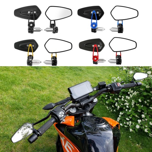 Universal Motorcycle 7/8 in 22mm Handlebar End Rearview