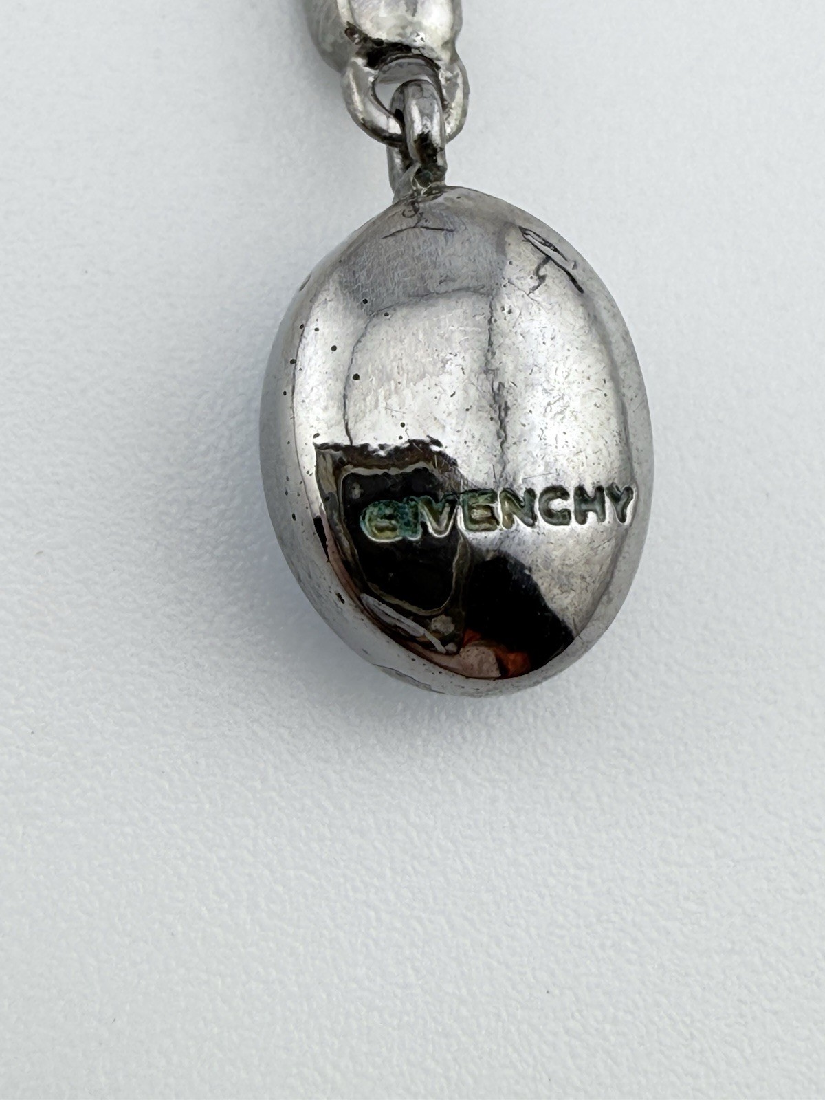 GIVENCHY SILVERTONE BLUE CRYSTAL POST DANGLE EARR… - image 3