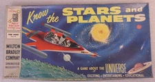 MILTON BRADLEY CO. KNOW THE STARS & PLANETS SPACE TRAVEL BOARD GAME 1950'S