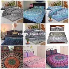 Bohemian Floral Mandala Hand Indian Moon Sun Quilt/Duvet/Doona Cover Bedding Set