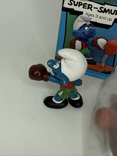 Vintage Super Smurf ~ BOXING SMURF ~ Schleich #6714 ~ IN BOX - Picture 12 of 19
