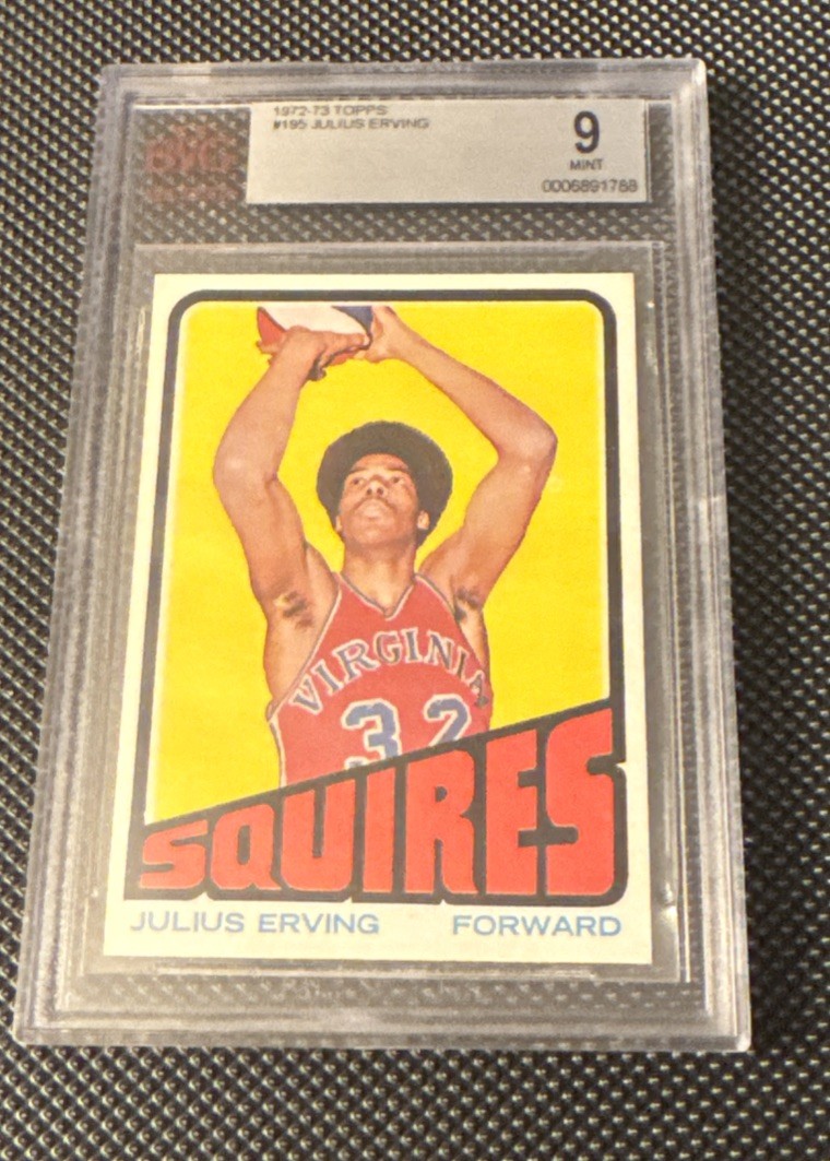 1972 Topps Basketball #195 Julius Erving Rookie BVG 9 Mint