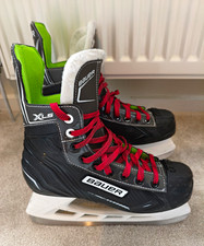 Bauer XLS Senior Ice Hockey Skates Size 6.0 Width R Black/Red/Green Lace