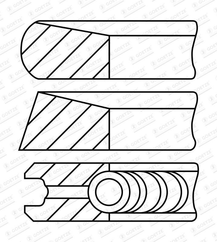 Segments de pistons GOETZE ENGINE 08-448600-00 qualité origine Galloper